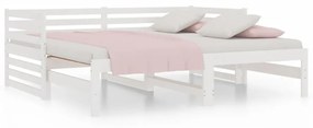 Estrutura sofá-cama de puxar 2x(90x190) cm pinho maciço branco