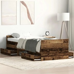 vidaXL Estrutura de cama sem colchão 90x190cm derivados de madeira