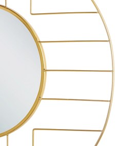Espelho de parede redondo em metal dourado ø 60 cm HESDIN Beliani