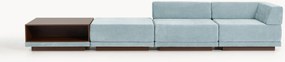 Sofá modular com mesa de centro e pufe Colin (4 lugares)
