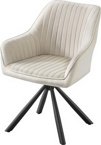 Cadeira de sala de jantar, giratória, em veludo 60 x 60 x 81,5 cm bege-preto