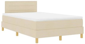 Cama Box Spring com Colchão Creme 120x200 cm Tecido