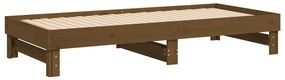 Sofá-cama de puxar 2x(100x200) cm pinho maciço castanho-mel