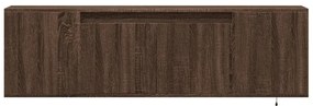 Móvel de parede p/ TV luzes LED 135x31x39,5cm carvalho castanho