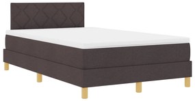 Cama Box com Colchão Castanho Escuro 120x200 cm Tecido