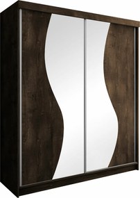 Roupeiro Dover 105, Madeira de freixo escura, 200x200x62cm, 174 kg, Portas para roupeiro: Deslizante, Número de prateleiras: 9, Número de prateleiras: 9