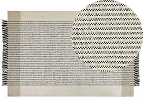Tapete de lã creme e preta 200 x 300 cm DIVARLI Beliani