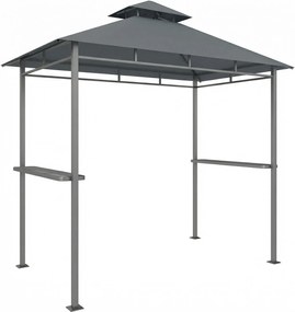 Outsunny Pavilhão para churrasco 2,4 x 1,4 m, Cobertura resistente ao vento com telhado duplo, abertura de ventilação e prateleiras laterais | Aosom Portugal