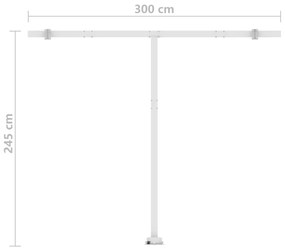 Toldo automático independente 300x250 cm cor creme