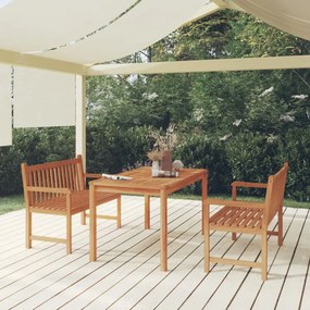 vidaXL 3 pcs conjunto de jantar para jardim madeira de teca maciça