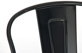 Banco de bar Aiden em metal 44 x 115 x 52 cm Preto
