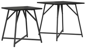 Conjunto de Mesas de Apoio 2 pcs em Madeira de Carvalho Preta e Metal
