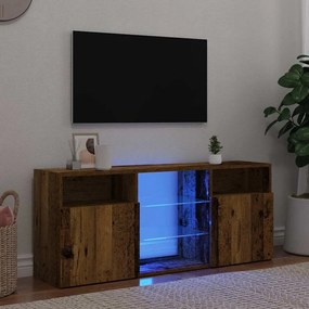 Móvel de TV com luzes LED derivados de madeira madeira velha