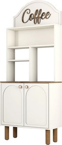 Armário de Cozinha/Sala "Caffè" - Creme - 81.3x201x35cm - Design Moder