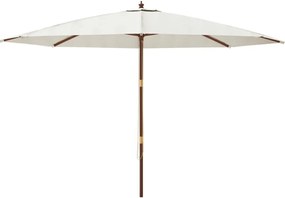 Guarda-sol de jardim com poste de madeira 400x273 cm cor areia
