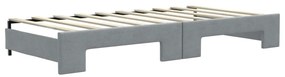 Sofá-cama c/ gavetão e gavetas 90x190 cm tecido cinzento-claro