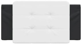 Almofadão de cabeceira 100 cm couro artificial preto e branco