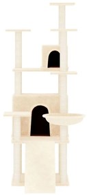 Árvore para gatos c/ postes arranhadores sisal 154 cm cor creme