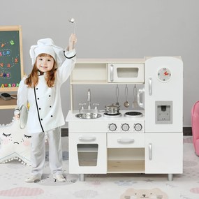 conjunto de brinquedo de cozinha para crianças acima de 3 anos inclui acessorios 74x30x81cm Branco
