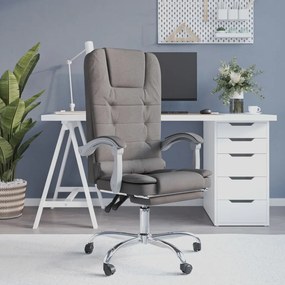 vidaXL Cadeira de escritório reclinável de massagens cinza-acastanhado