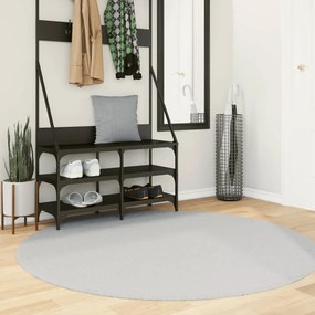 vidaXL Tapete pelo curto macio e lavável HUARTE Ø 160 cm cinzento