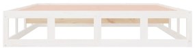 Estrutura de cama king 150x200 cm madeira maciça branco