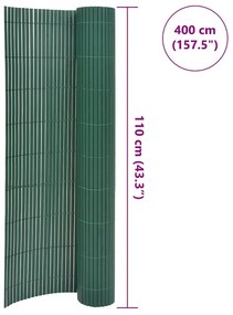 Cerca de jardim dupla face 110x400 cm verde