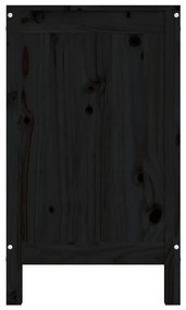Caixa para roupa 88,5x44x76 cm madeira de pinho maciça preto