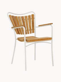 Cadeiras de jardim em madeira de teca Ellen, conjunto de 2