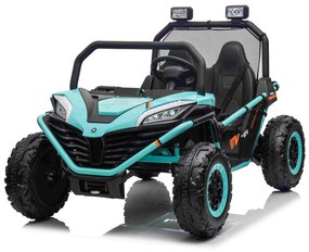 Carro elétrico para Crianças 24V 2 Lugares Buggy FASTER Rodas de EVA, Assento de couro Verde