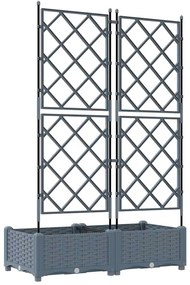 Jardineira com Treliça 2 pcs Cinza Claro 80x40x125.5 cm
