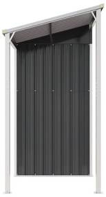 Abrigo de jardim com alpendre 277x107x181 cm aço antracite