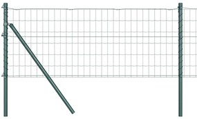 Cerca Euro com 7 postes 0,4 x 10m em aço galvanizado verde