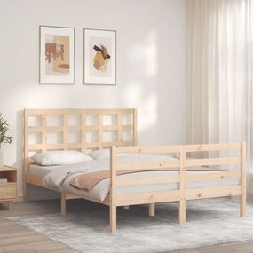 Estrutura de cama com cabeceira 120x200 cmmadeira maciça