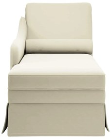 Chaise lounge c/ reforço/apoio de braços direito veludo creme