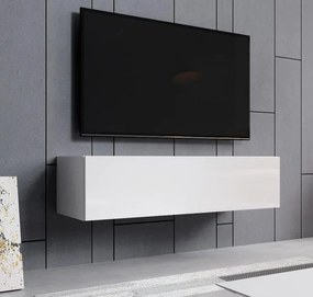 Móvel de TV de Parede/Suspenso AURORA - 120x30x40 cm - Branco/Branco B