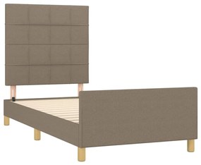 Estrutura cama cabeceira 90x190 cm tecido castanho-acinzentado