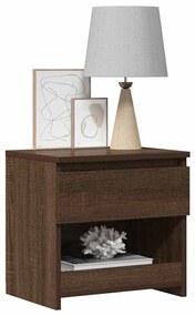 Mesa cabeceira 40x30x39 cm derivados madeira carvalho castanho