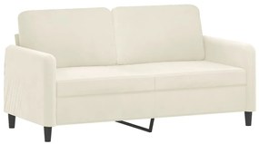 2 pcs conjunto de sofás veludo cor creme