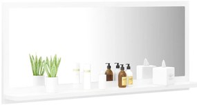 Espelho de casa de banho 90x10,5x37 cm contraplacado branco