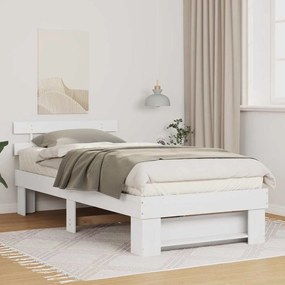 vidaXL Estrutura da Cama Branco 90 x 200 cm Madeira de Pinheiro Sólida