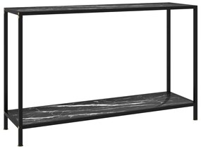 Mesa consola 120x35x75 cm vidro temperado preto