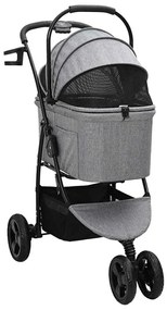 Carrinho de Pet Dobrável Cinzeto 78 x 54 x 101 cm Tecido Oxford