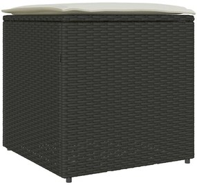 Caixa de Almofadas Preta 50x50x50 cm Vime Poliéster