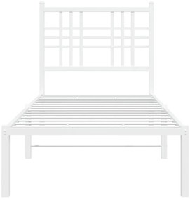 Estrutura de cama com cabeceira 80x200 cm metal branco