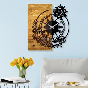 Relógio de Parede Decorativo Mas-014 – Nogueira e Preto – 58 x 3 x 51