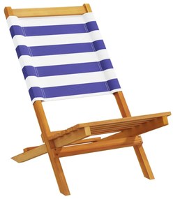 Cadeiras de jardim dobráveis 8 pcs tecido/madeira azul e branco
