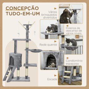 PawHut Arranhador para Gatos de 134,2 cm Torre para Gatos com Caverna