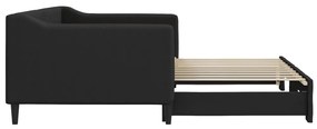 Sofá-cama com gavetão 90x190 cm tecido preto