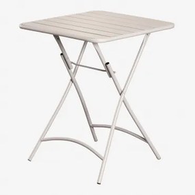 Mesa De Cozinha Quadrada 60x60 Cm Dobrável Em Aço Janti Tapioca Bege - Sklum